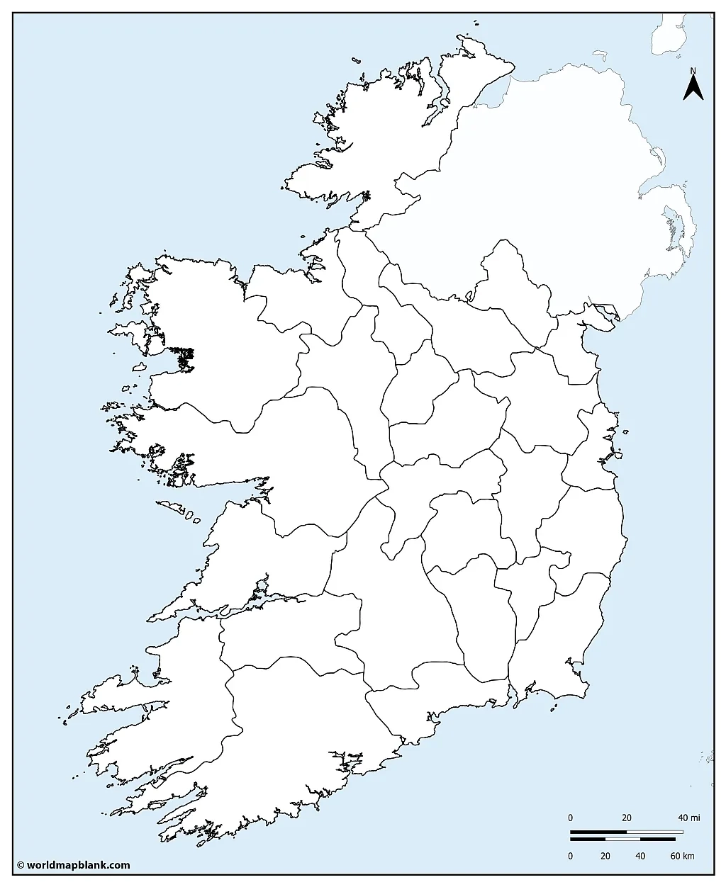 Ireland Blank Map Outline Map Of Ireland PDF 