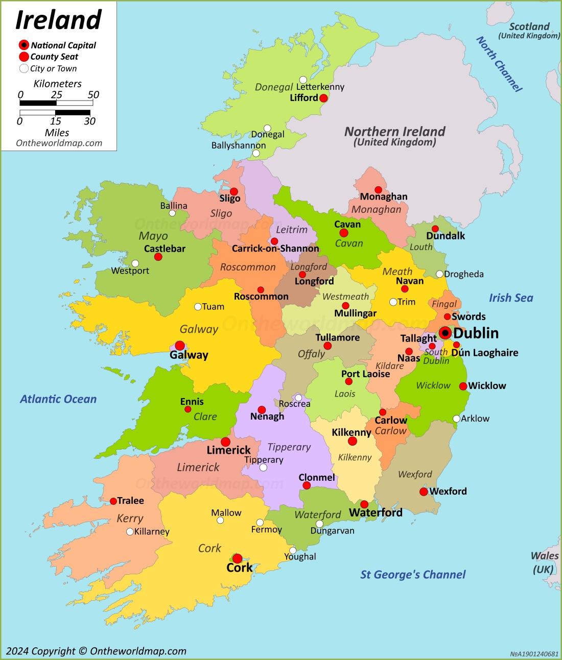 Ireland World Map Printable