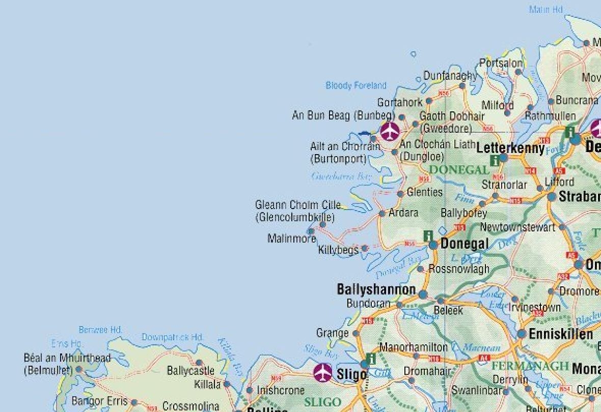 Printable Tourist Map Of Ireland
