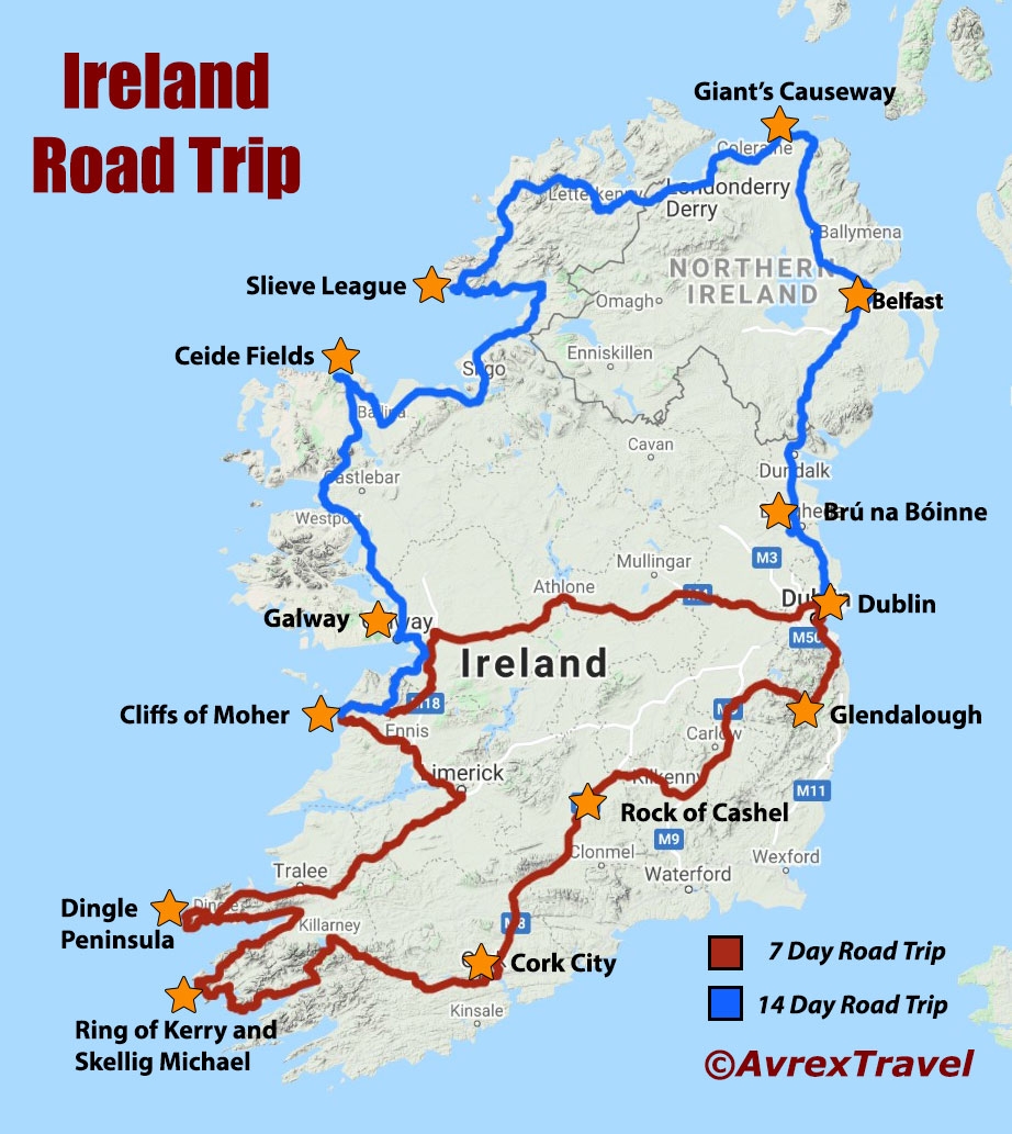 Travelers Map Of Ireland Printable