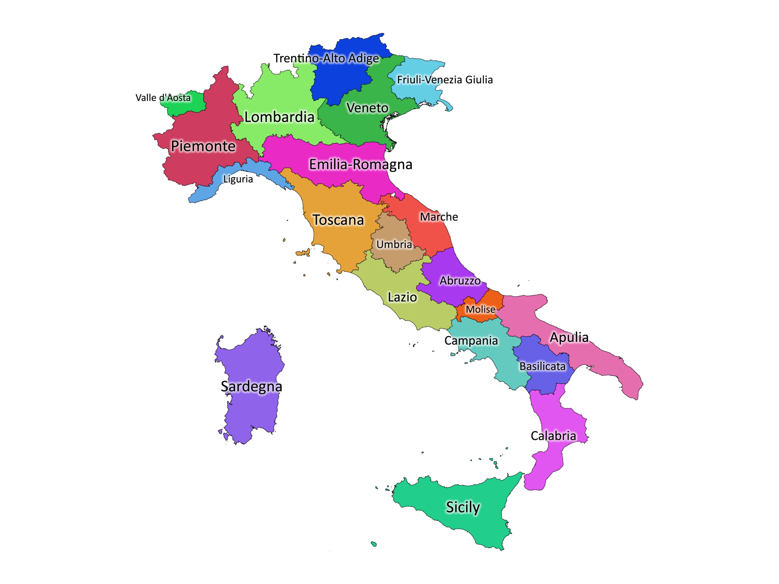 High Definition Printable Map Of Italy
