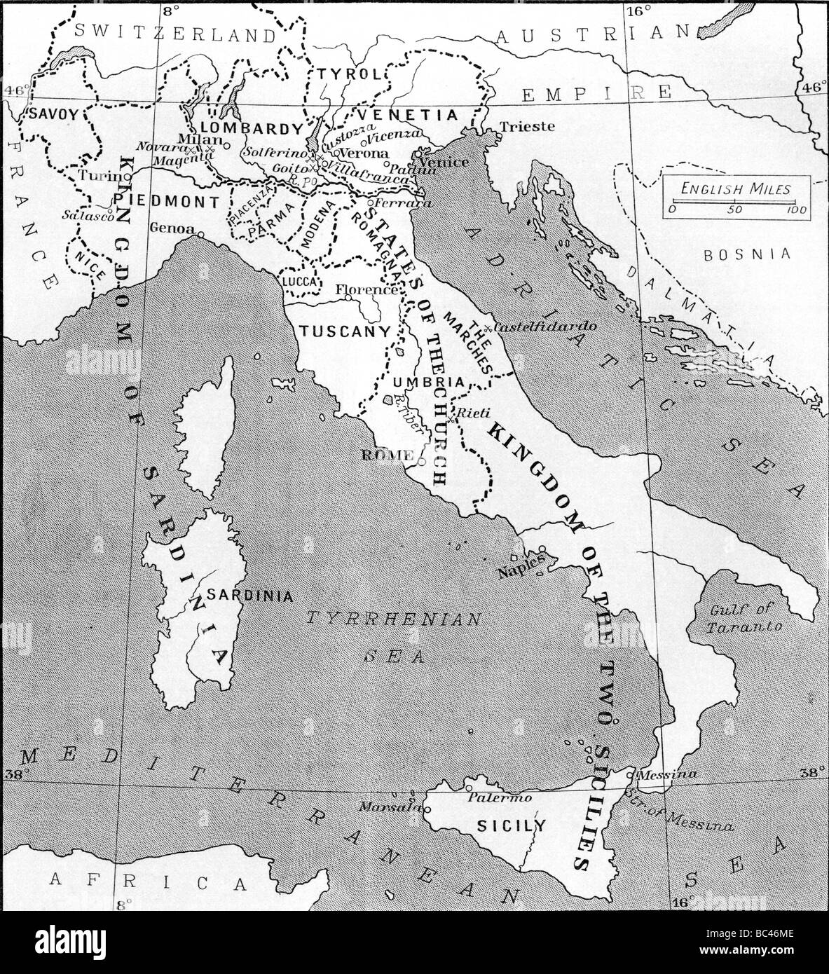 Italy Map Black And White Stock Photos Images Alamy
