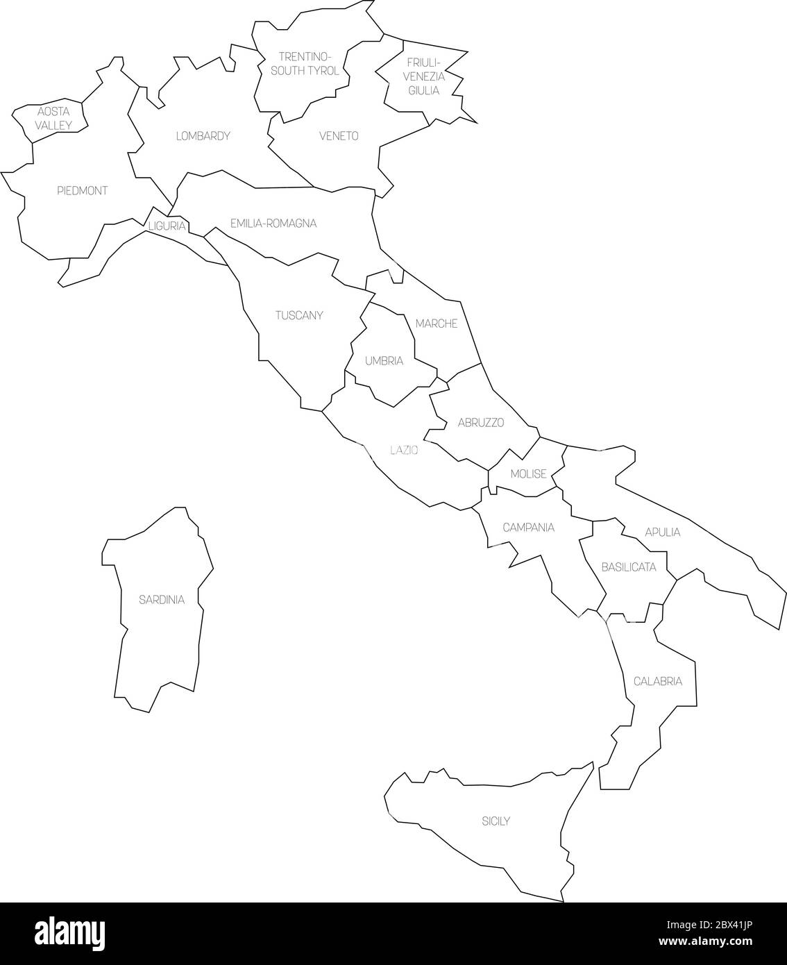 Italy Map Black And White Stock Photos Images Alamy
