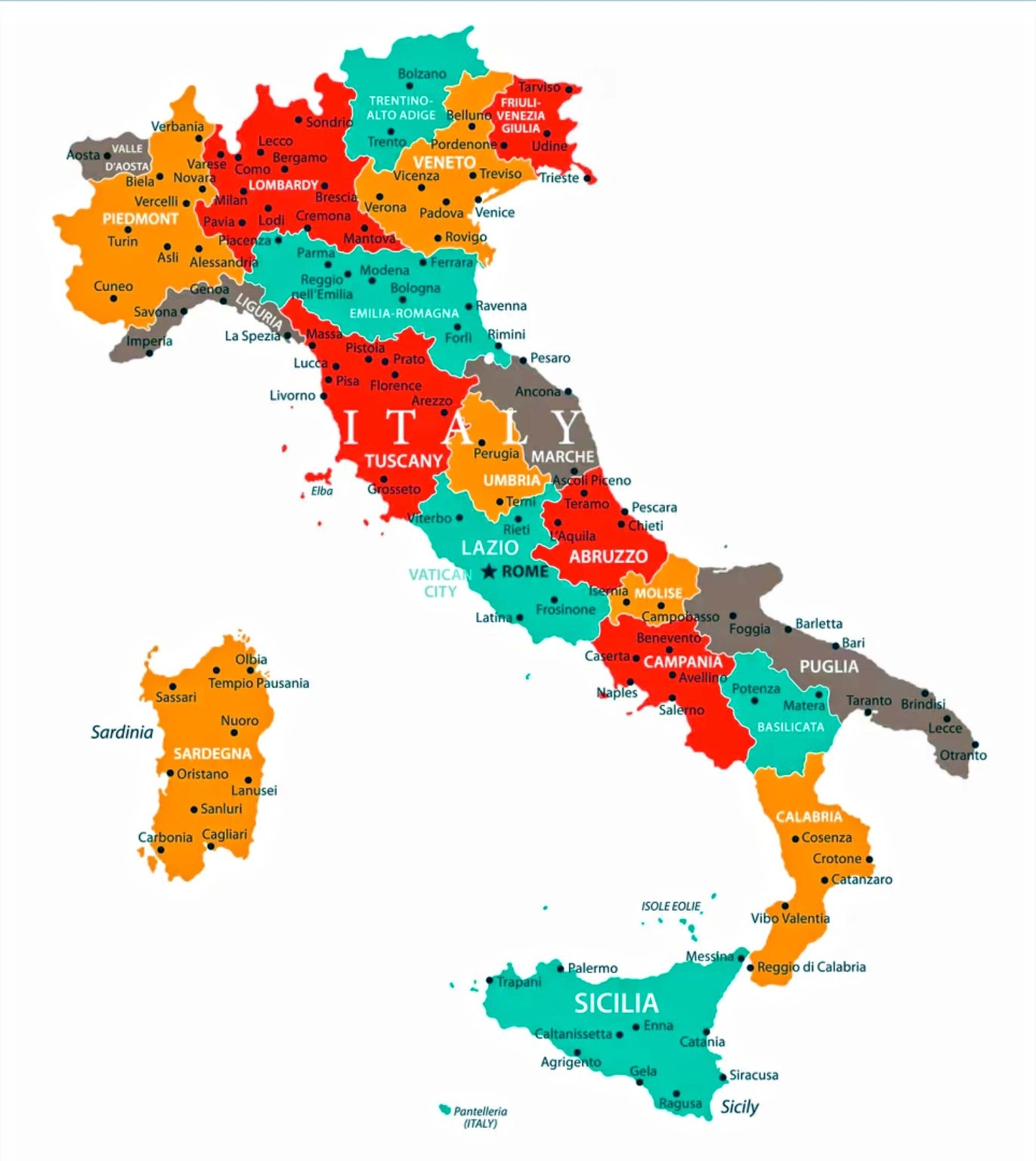Printable Tourist Map Of Italy