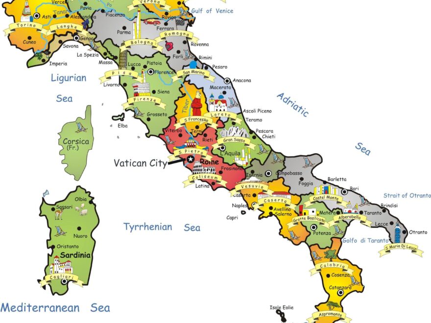 Italy Tourist Map Italy Tourism Map Southern Europe Europe