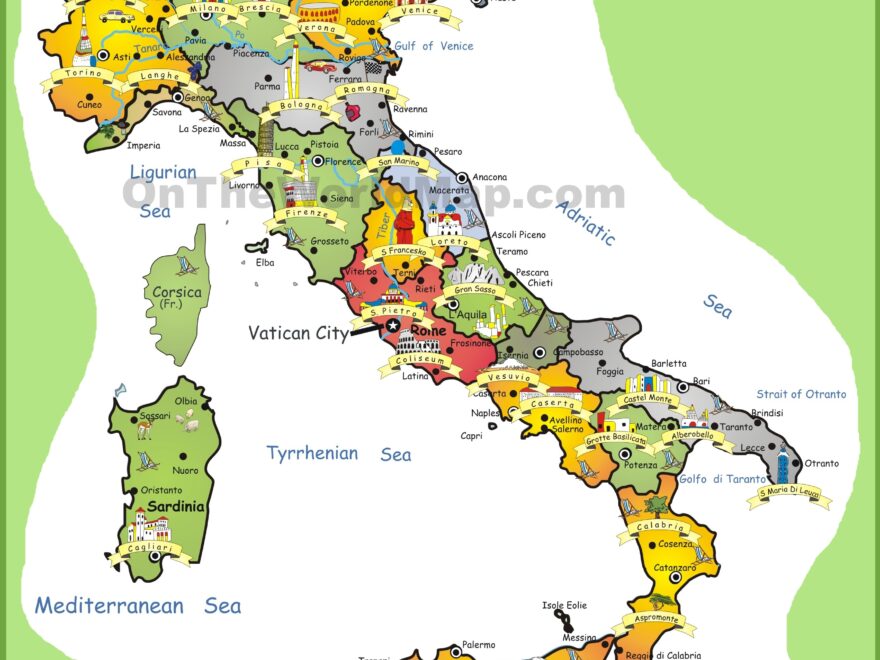 Italy Tourist Map Ontheworldmap