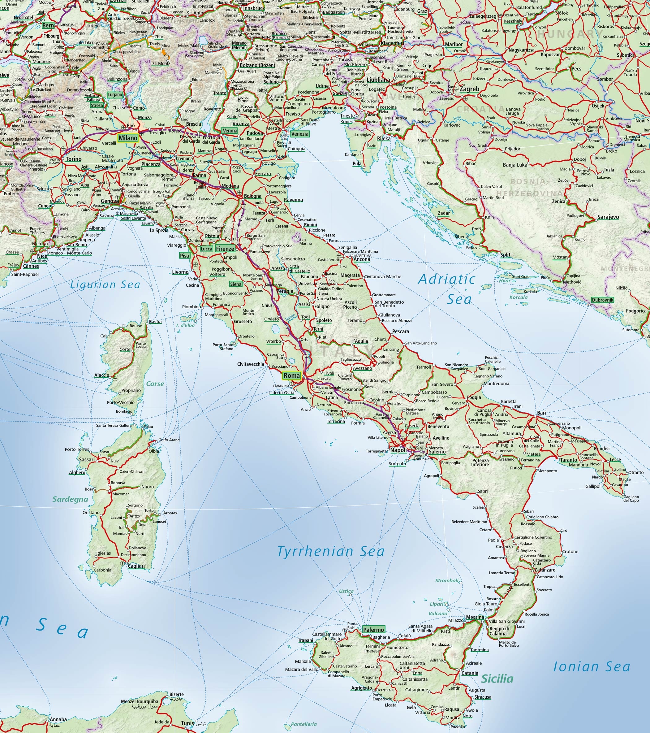 Italy Train Map ACP Rail