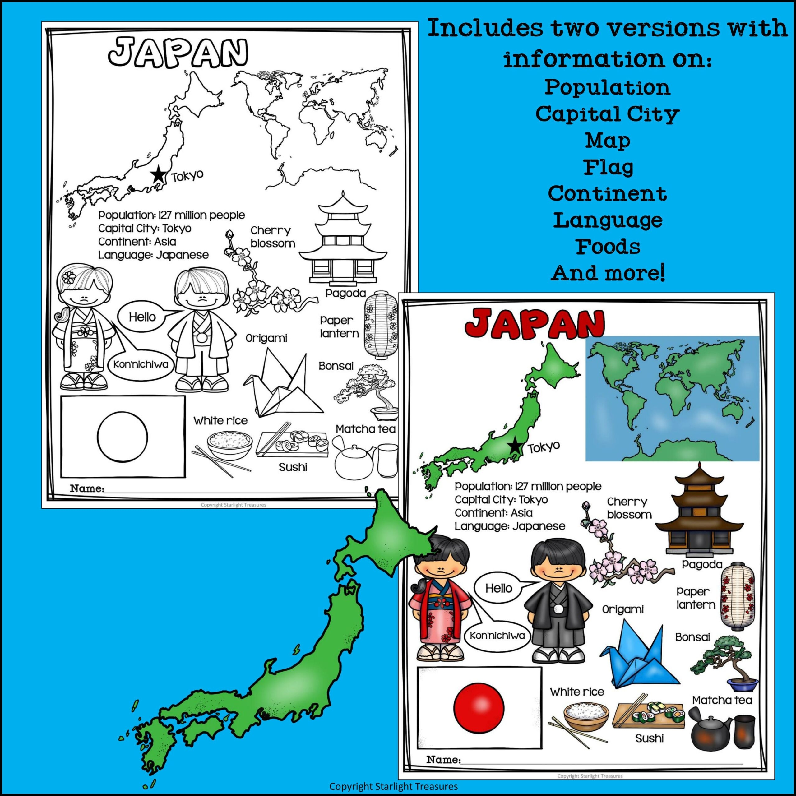 Japan Printable Map For Kids
