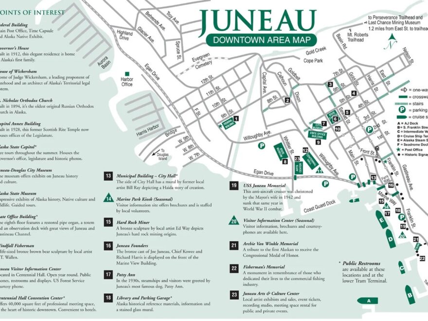 Juneau Downtown Area Map