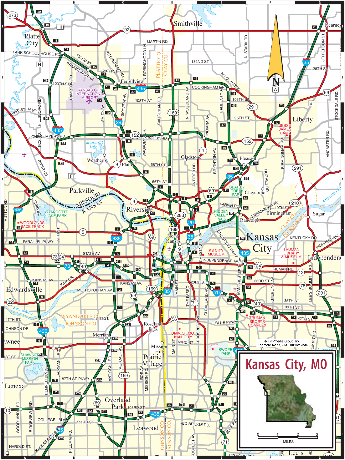 Kansas City Road Map