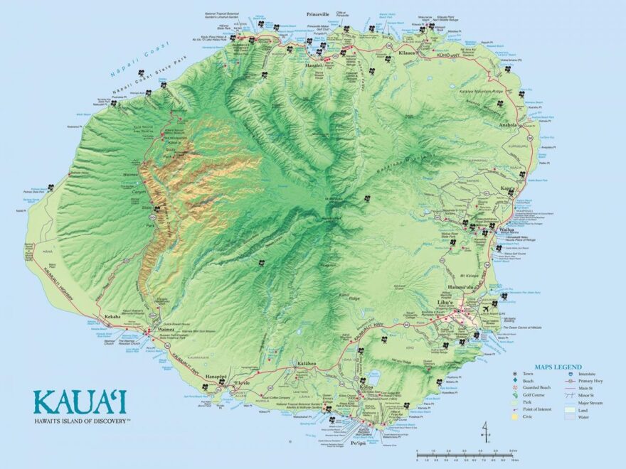 Kauai Island Maps Geography Go Hawaii