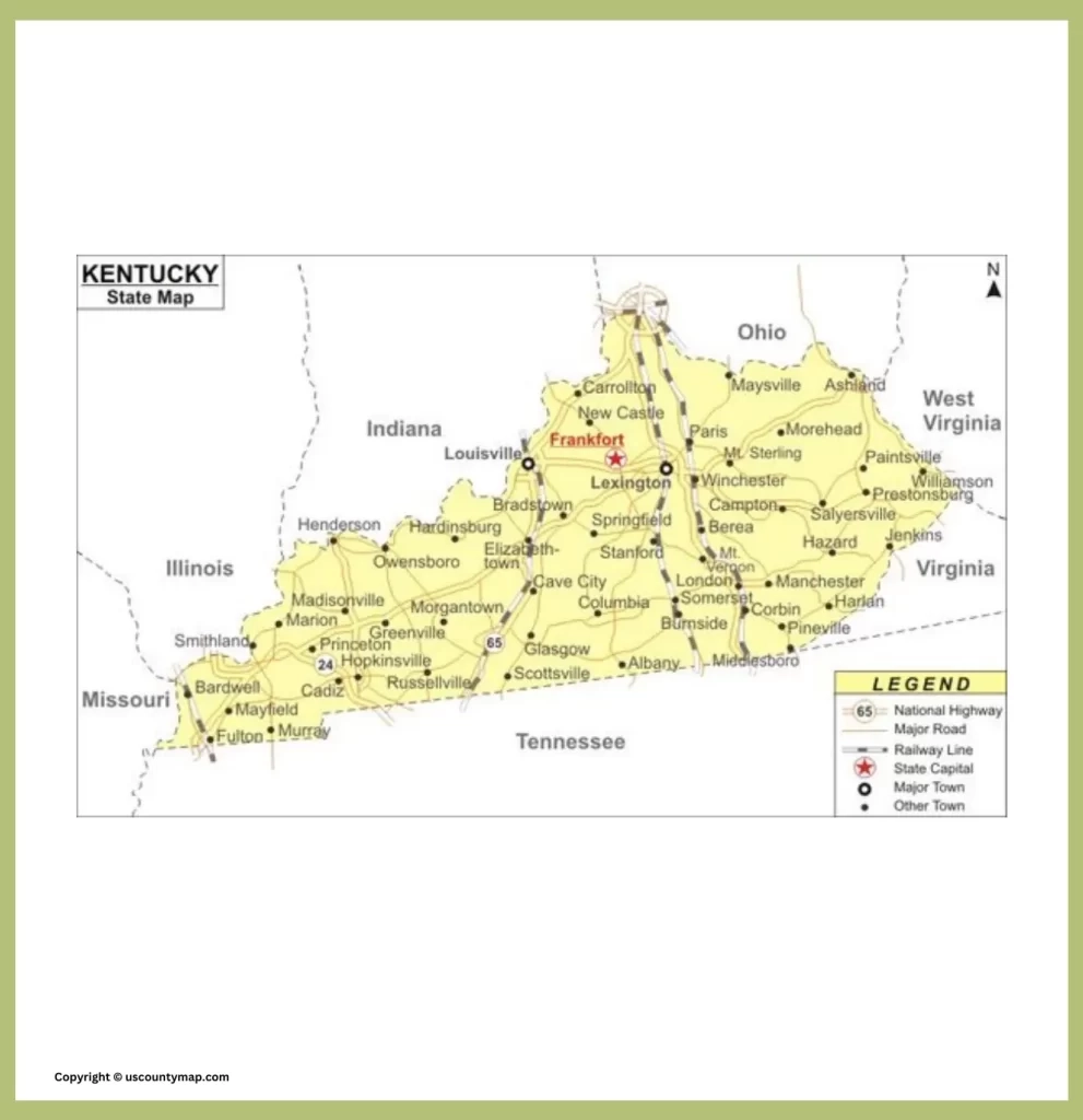 Kentucky County Map Map Of Kentucky Counties And Cities 