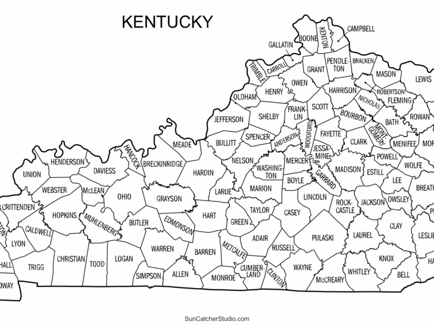Kentucky County Map Printable State Map With County Lines Free Printables Monograms Design Tools Patterns DIY Projects