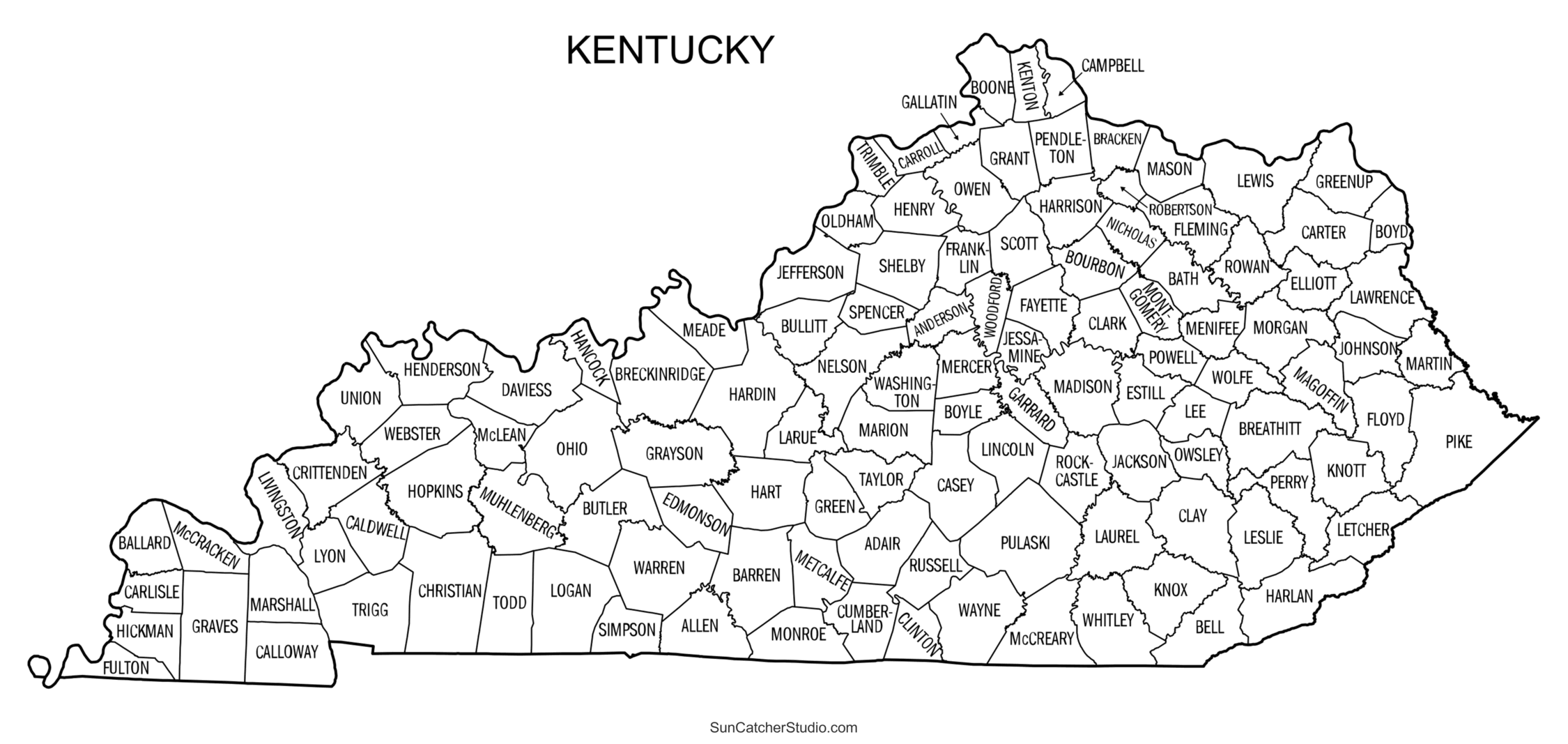 Kentucky County Map Printable State Map With County Lines Free Printables Monograms Design Tools Patterns DIY Projects