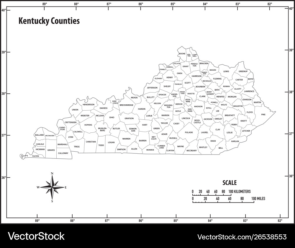 Printable Kentucky Map With Counties
