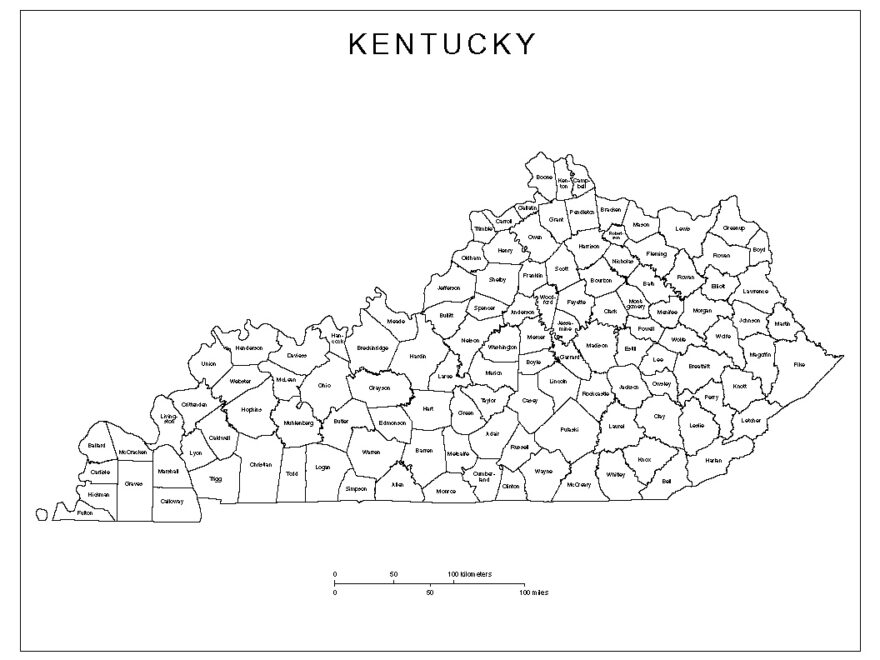 Kentucky Labeled Map