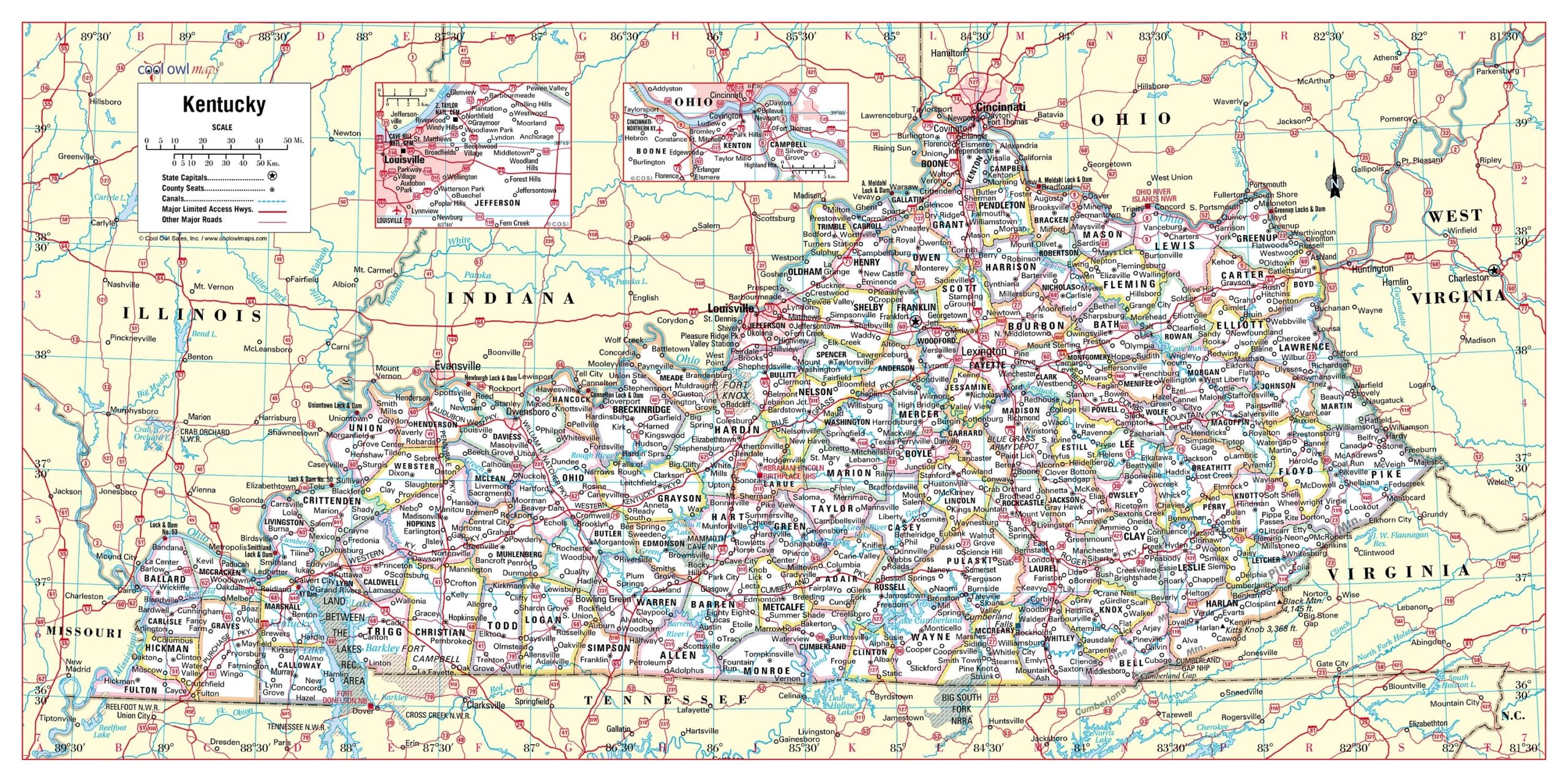 Printable Kentucky County Map With County Codes Printable Kentucky County Map With County Codes