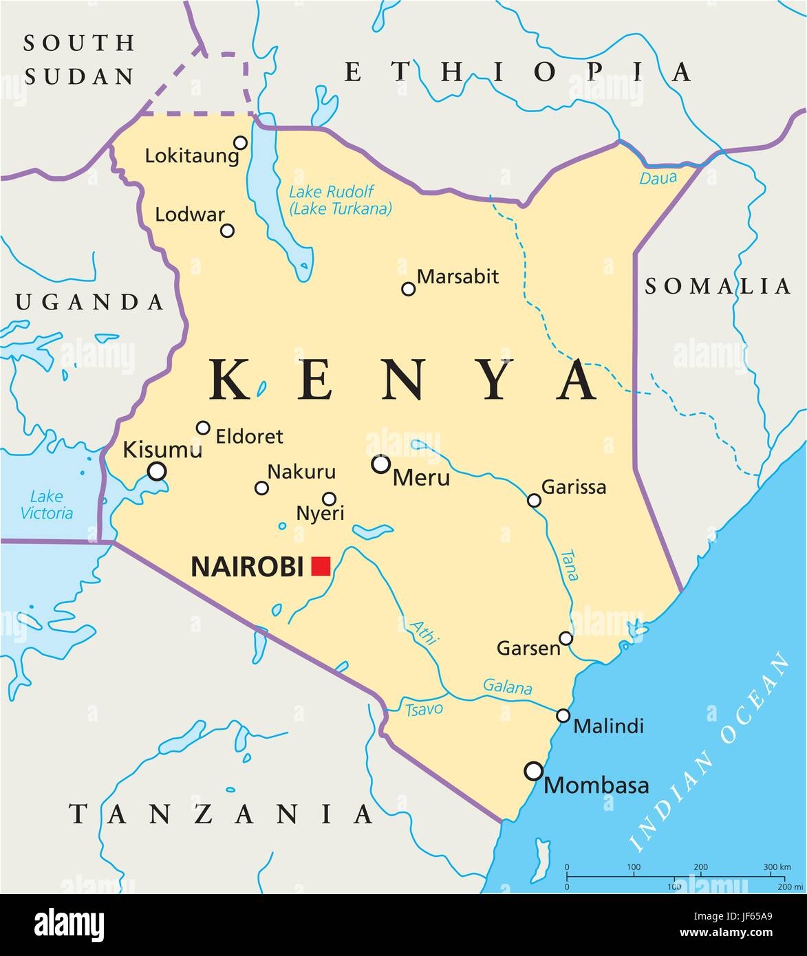 Printable Map Of Kenya Africa