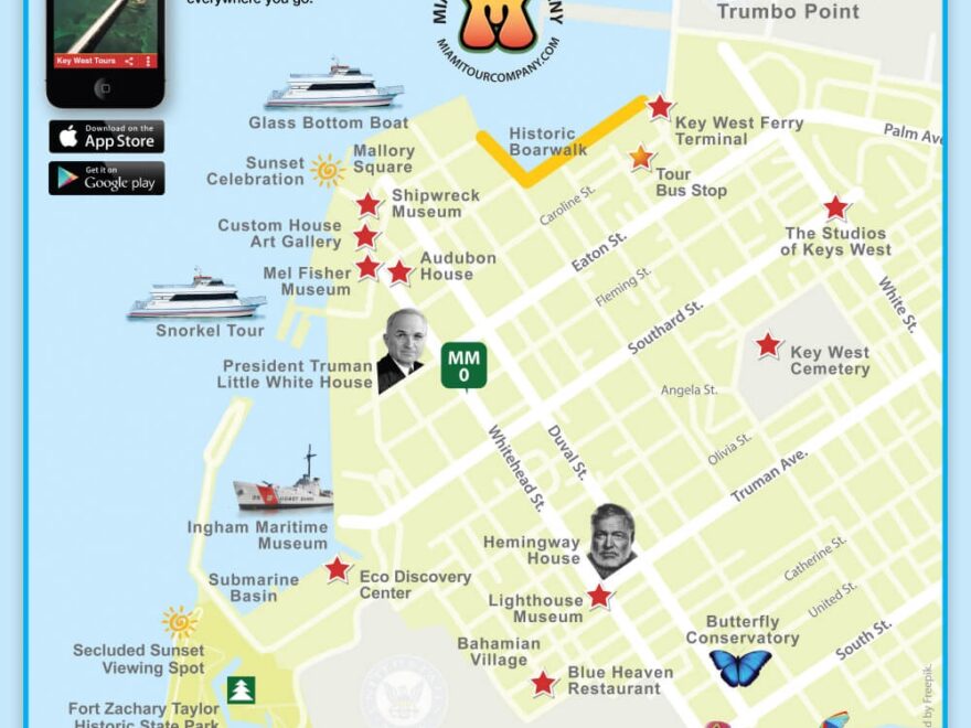 Key West Attractions Map Key West Bus Tours