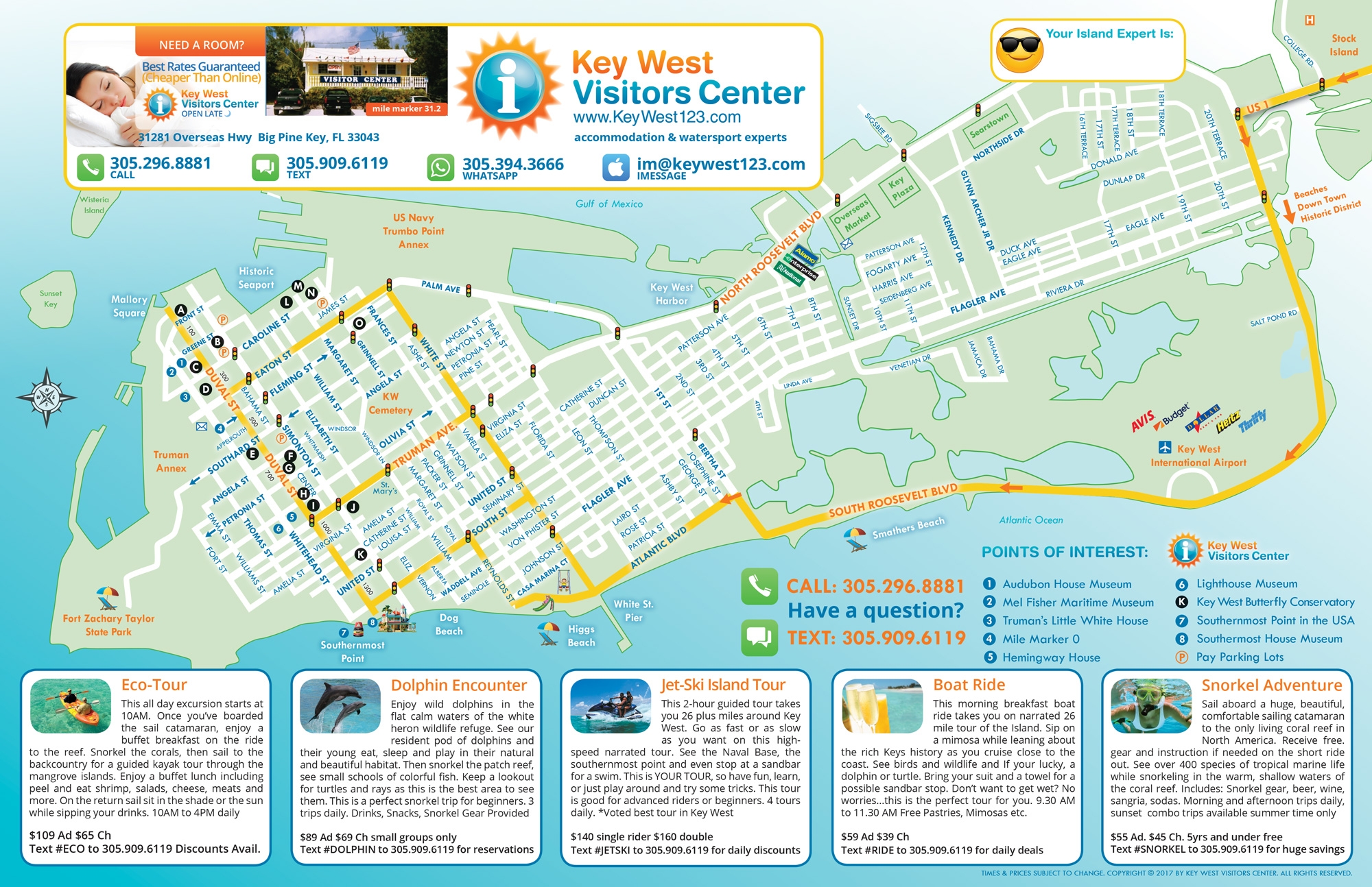 Key West Tourist Map Printable