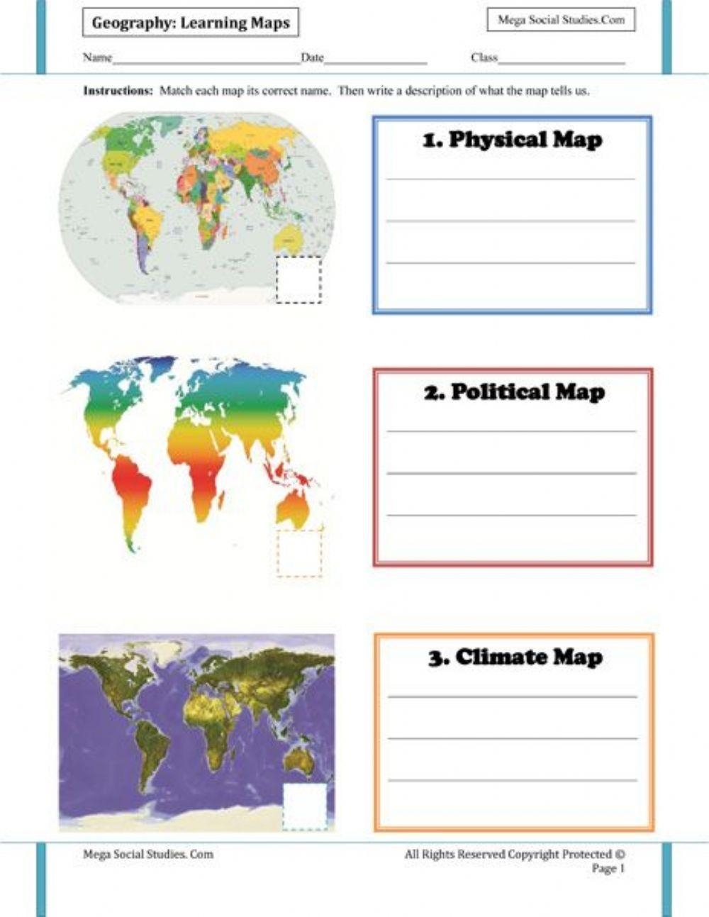 Kinds Of Maps Worksheet Live Worksheets Worksheets Library