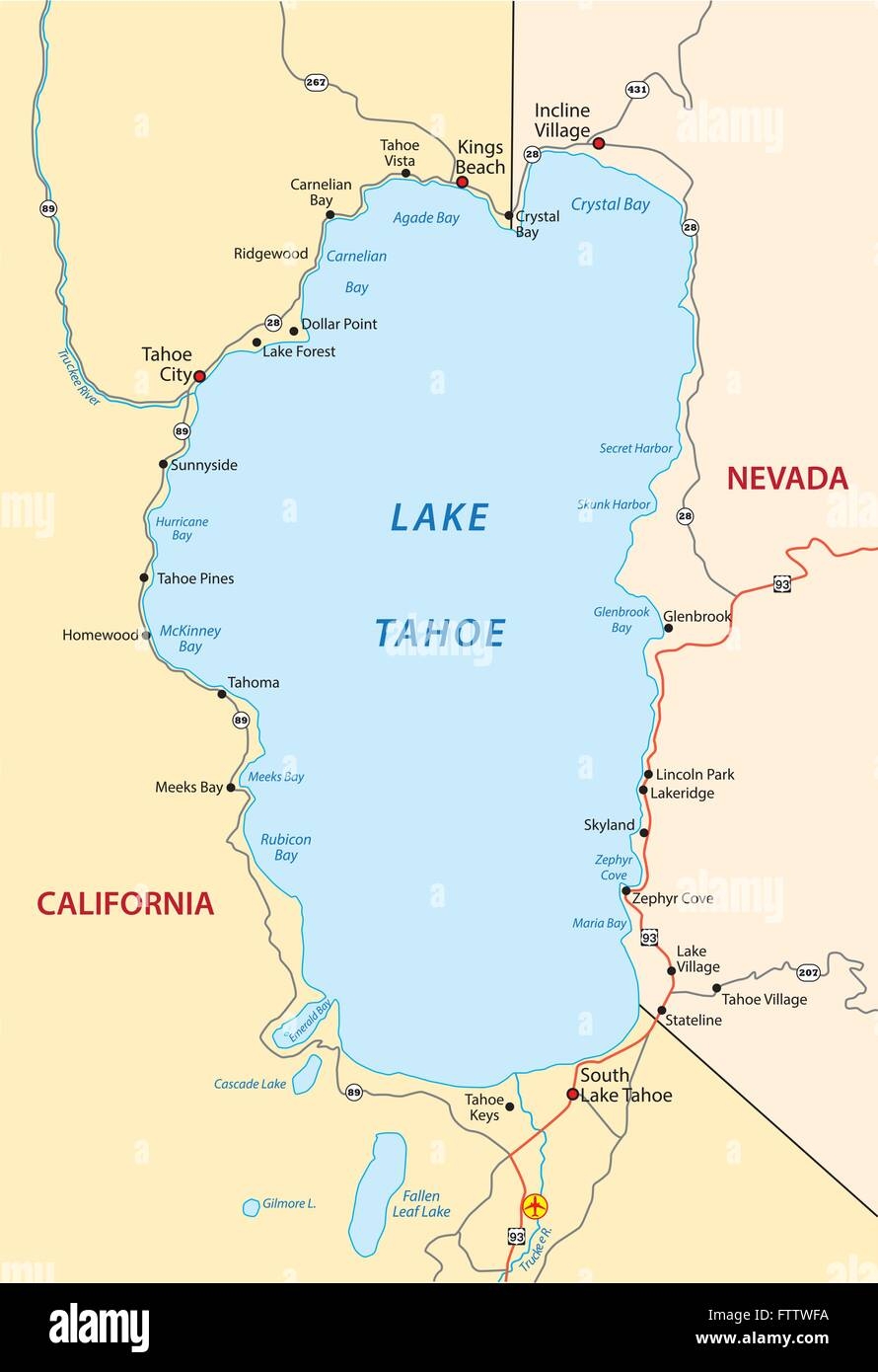 Printable Map Of Lake Tahoe