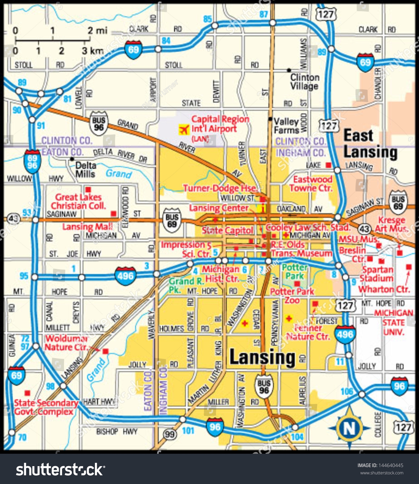 Lansing Michigan Area Map Stock Vector Royalty Free 144640445 Shutterstock Lansing Michigan Area Map Stock Vector Royalty Free 144640445 Shutterstock
