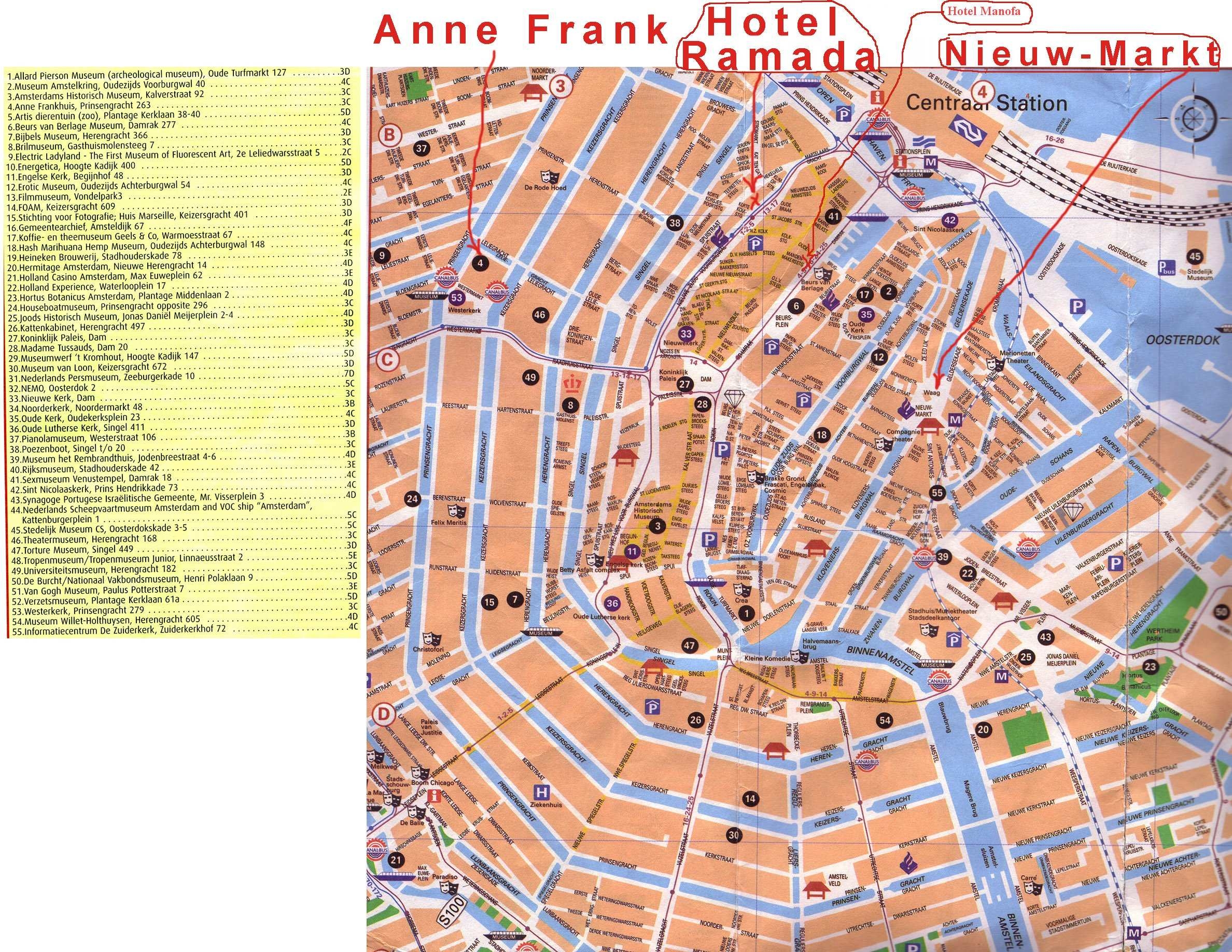 Amsterdam Coffee Shop Map Printable