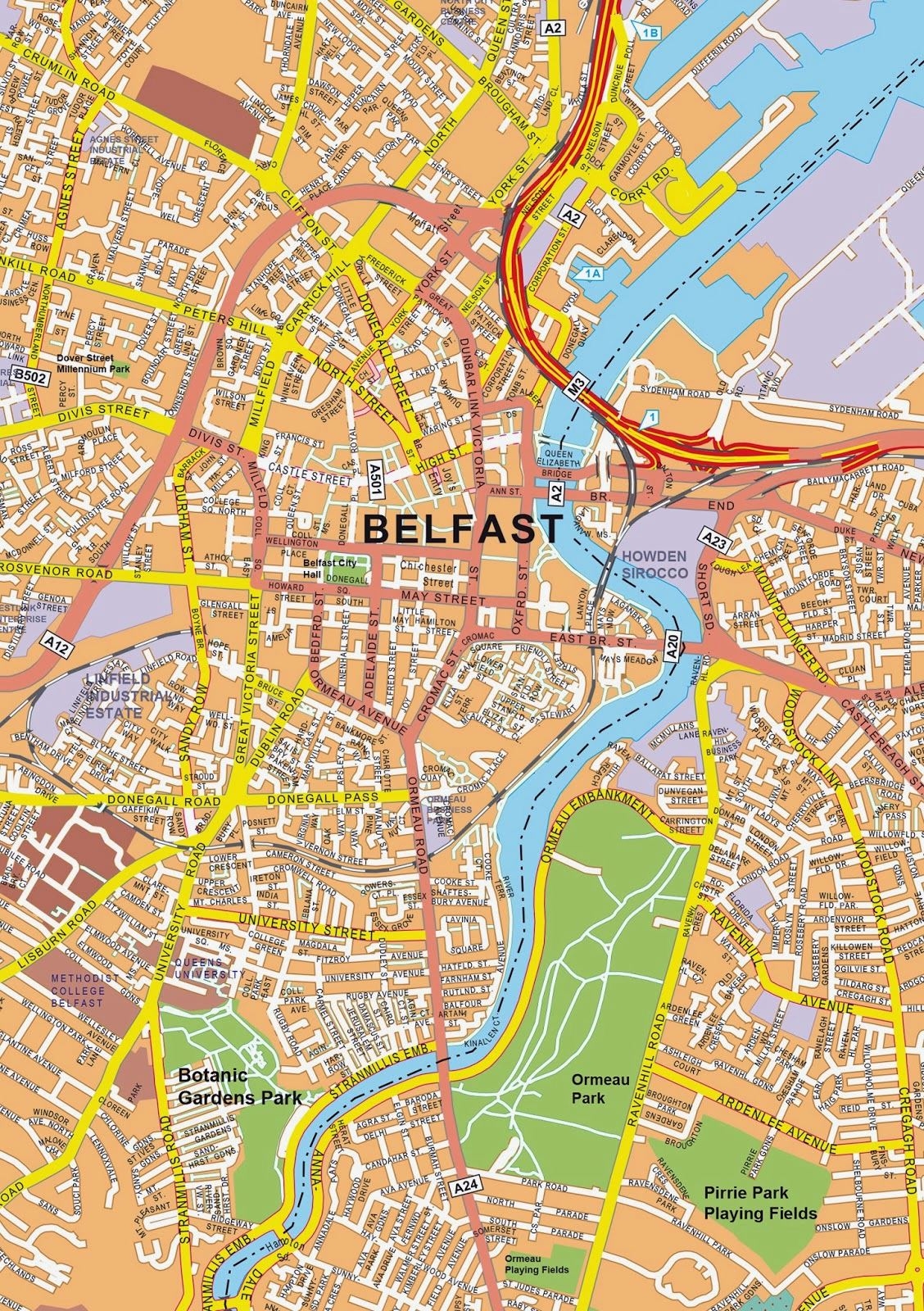 Printable Belfast Tourist Map