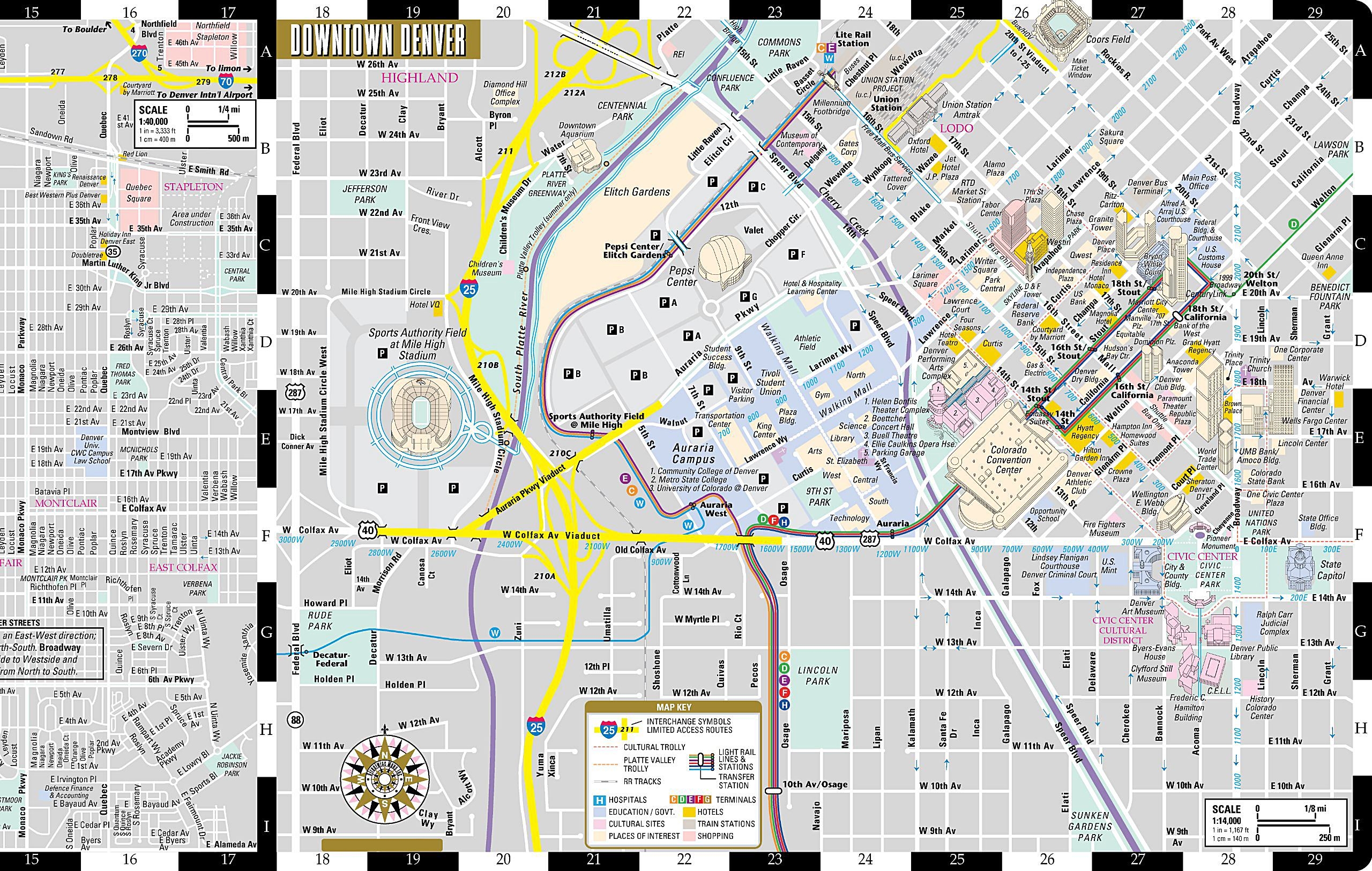 Denver Map Printable Free