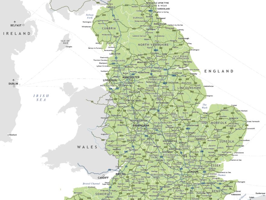 Large Detailed Highways Map Of England With Cities England United Kingdom Europe Mapsland Maps Of The World