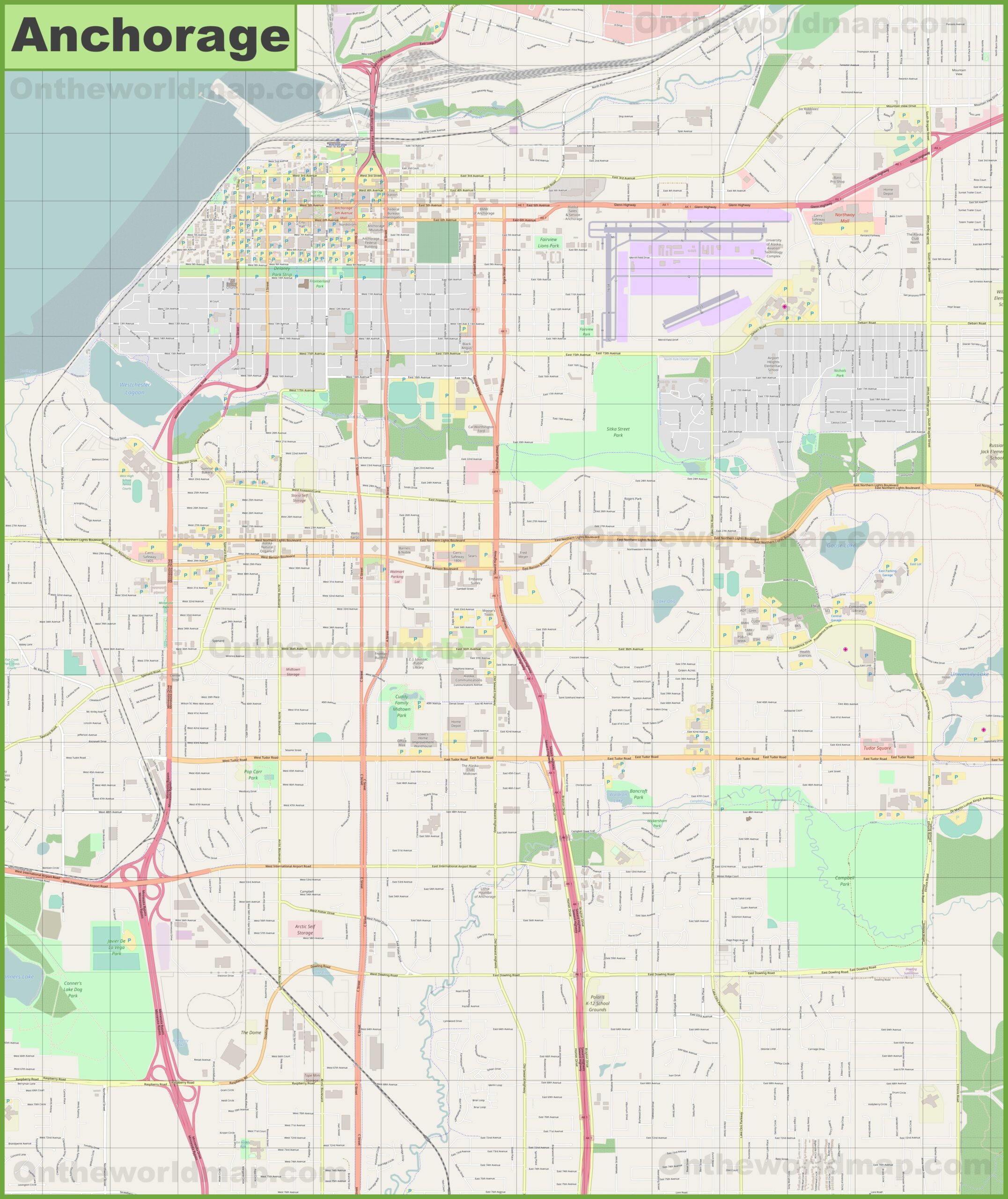 Printable Maps Ofr Anchorage Alaska