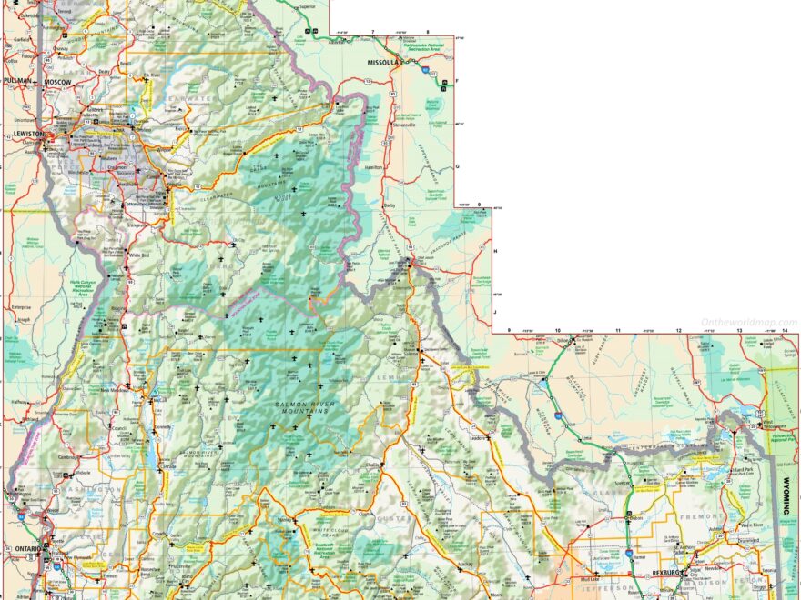 Large Detailed Map Of Idaho Ontheworldmap