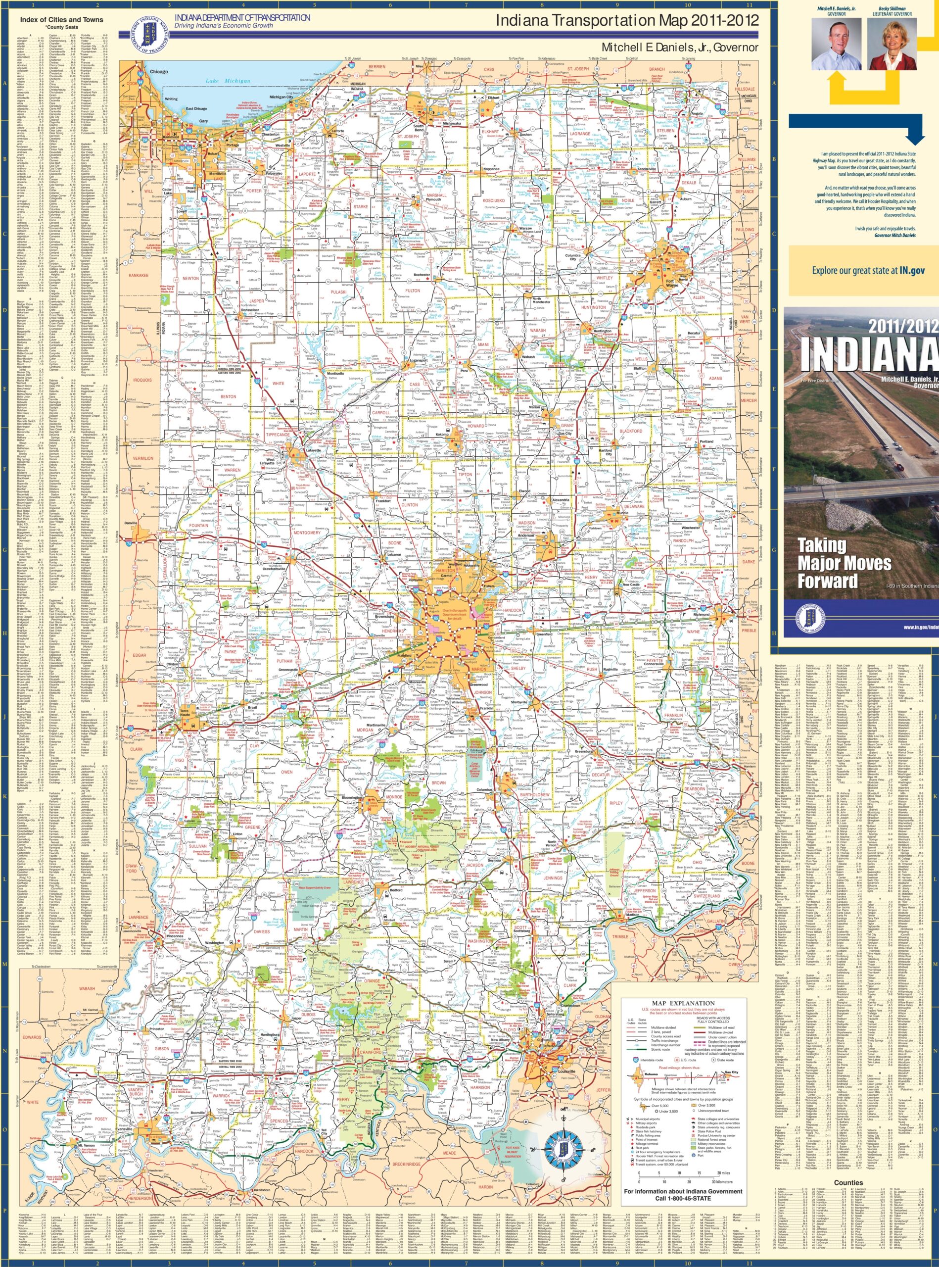 Large Printable Indiana State Map
