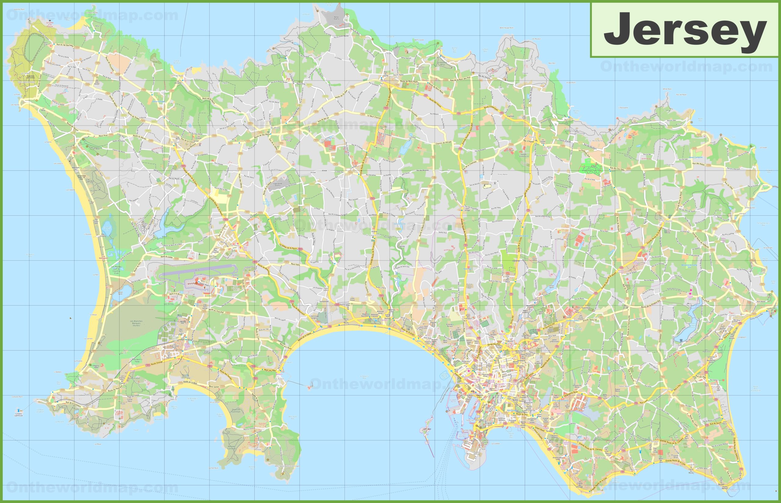 Free Printable Map Of Jersey