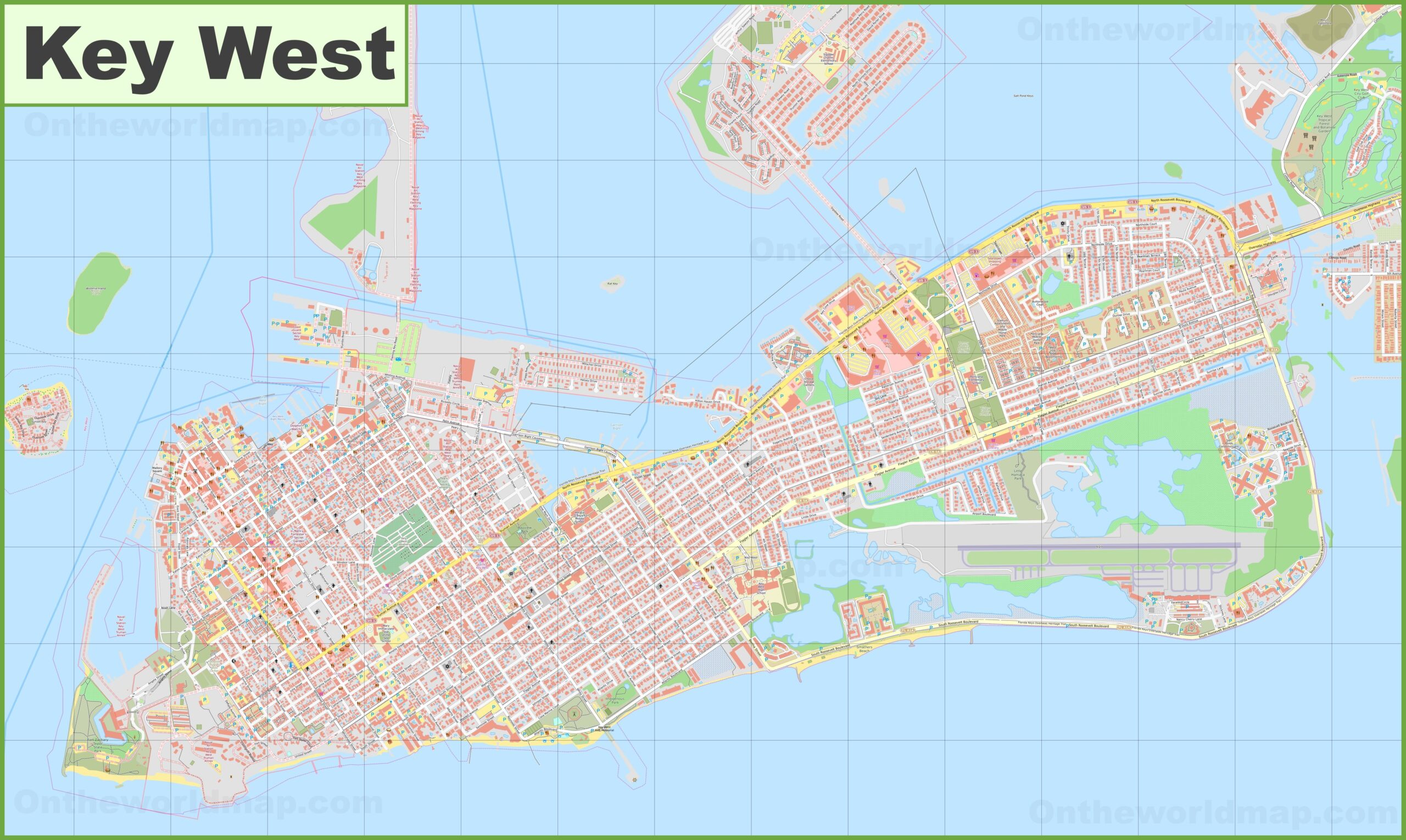 Key West Street Map Printable