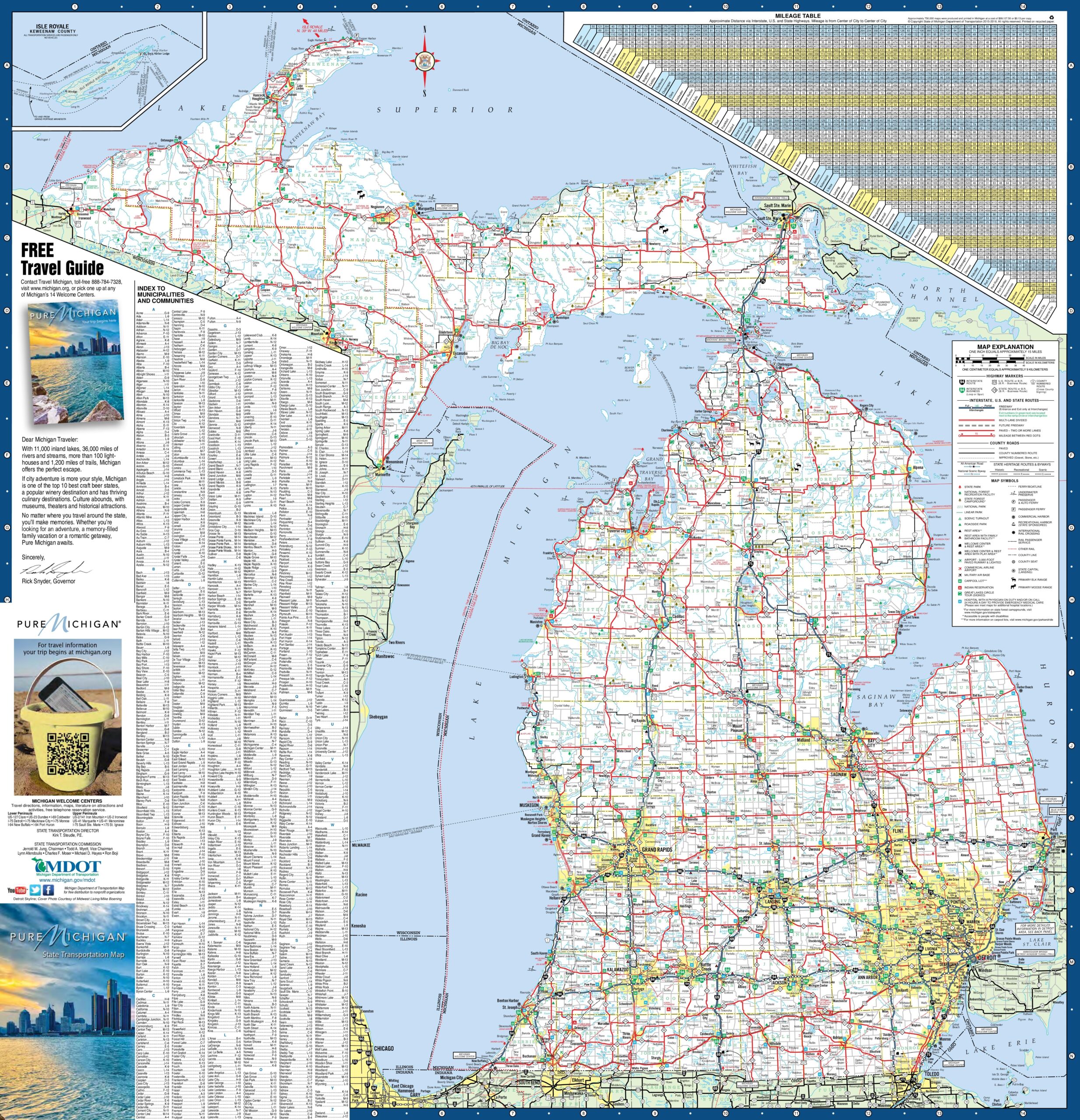 Free Printable Map Of Michigan With Cities