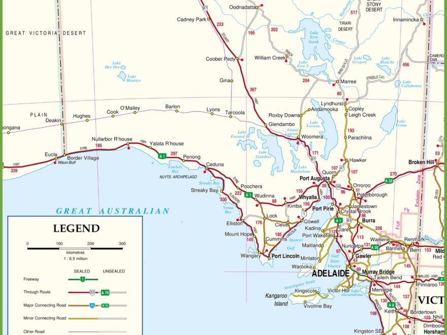 Large Detailed Map Of South Australia With Cities And Towns Ontheworldmap