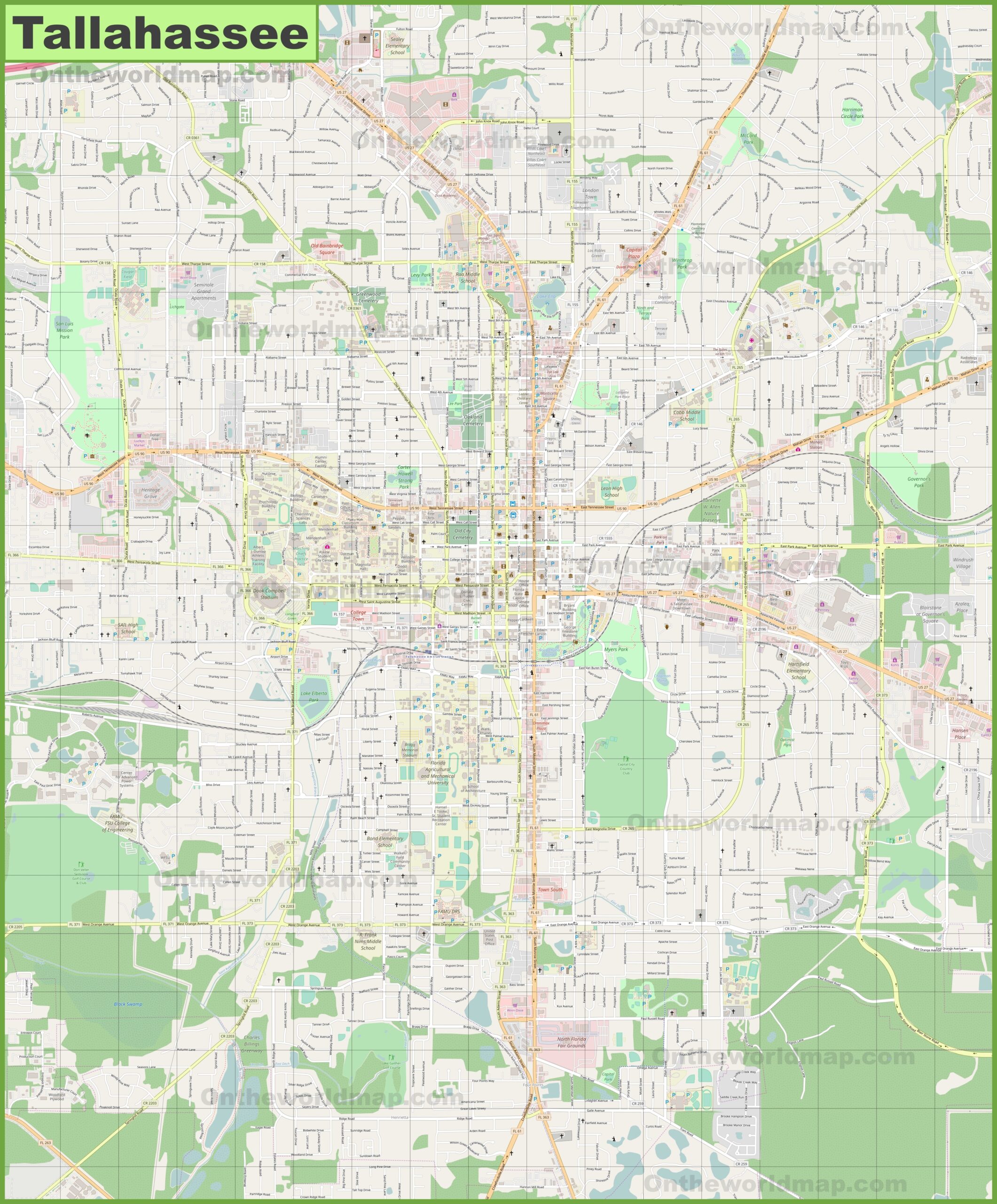 Printable Map Of Tallahassee