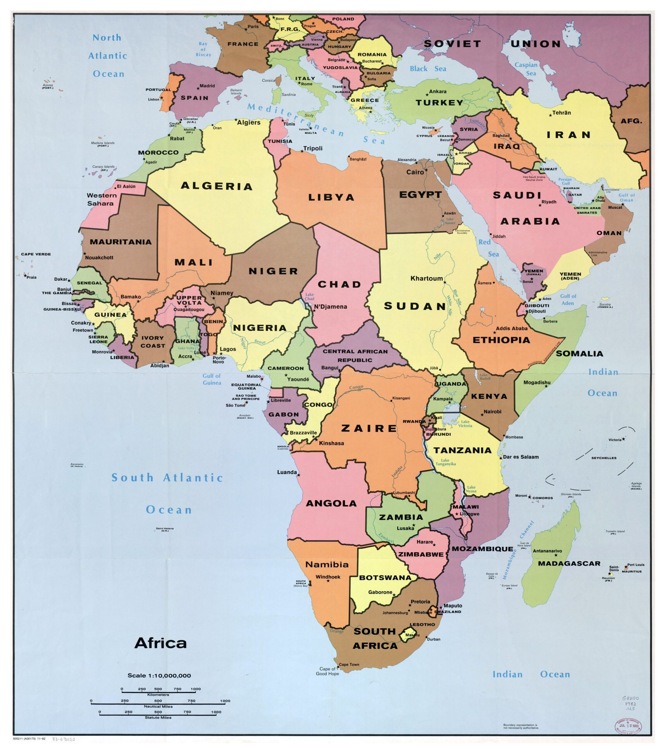 Latest Africa Map Countries Printable
