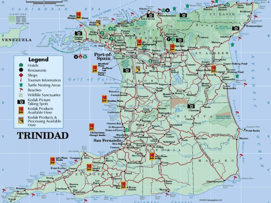 Large Detailed Road And Tourist Map Of Trinidad Island Trinidad Island Large Detailed Road And Tourist Map Vidiani Maps Of All Countries In One Place