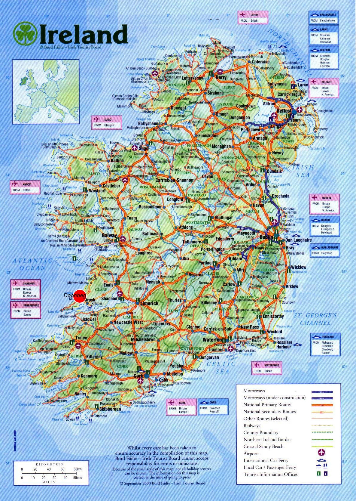 Large Detailed Road Map Of Ireland With Cities Airports And Other Worksheets Library