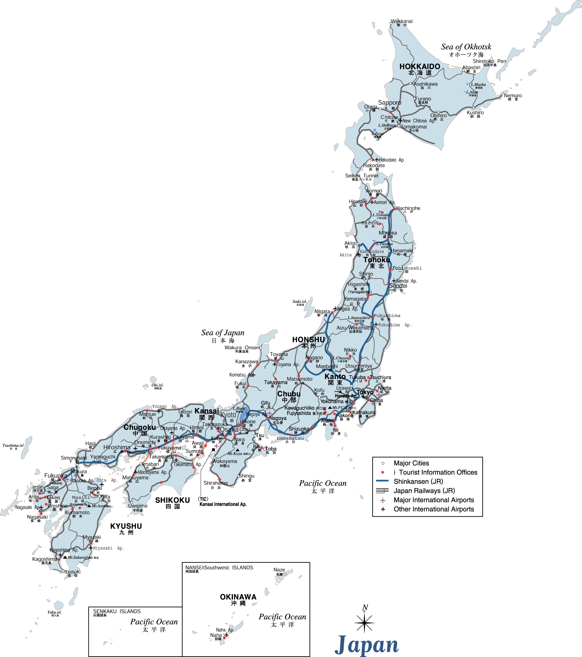 Large Printable Map Of Japan
