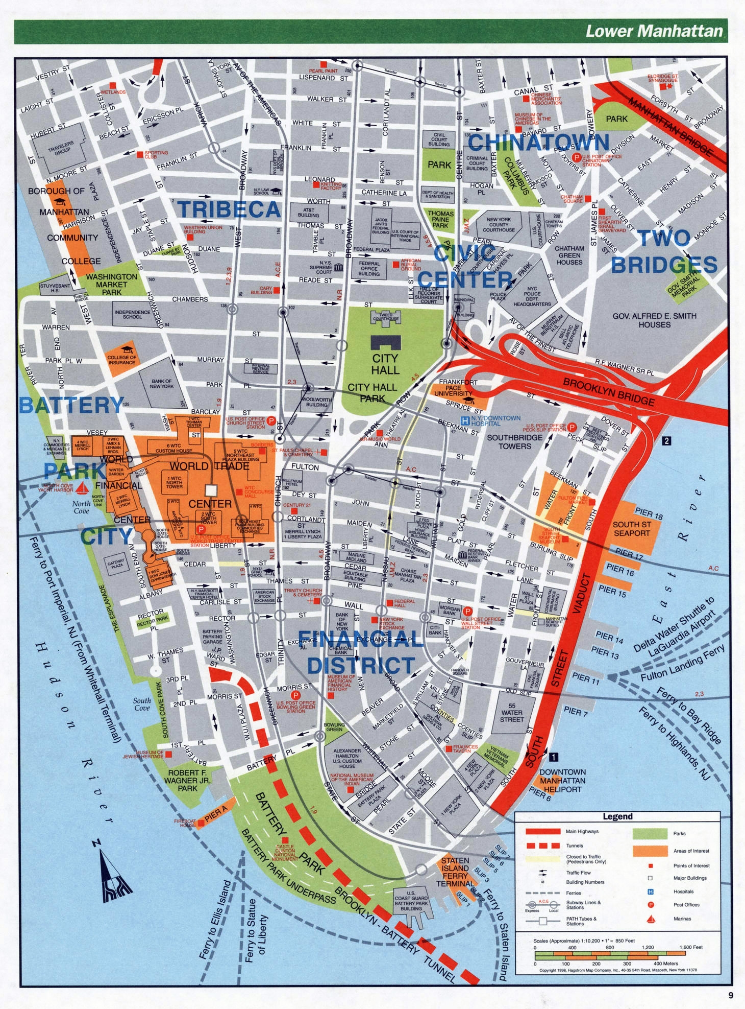 Large Detailed Road Map Of Lower Manhattan NYC New York New Worksheets Library