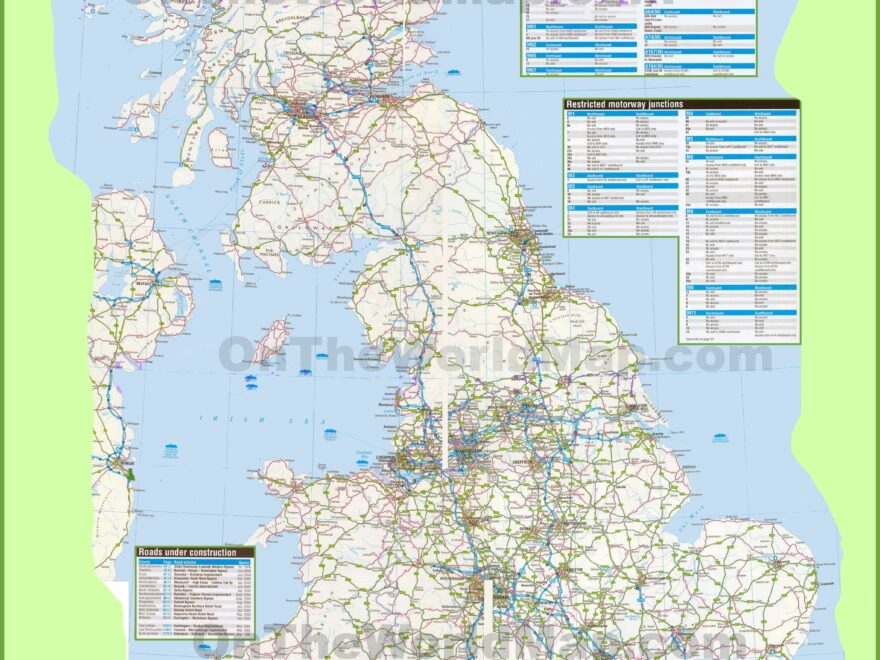 Large Detailed Road Map Of UK Ontheworldmap