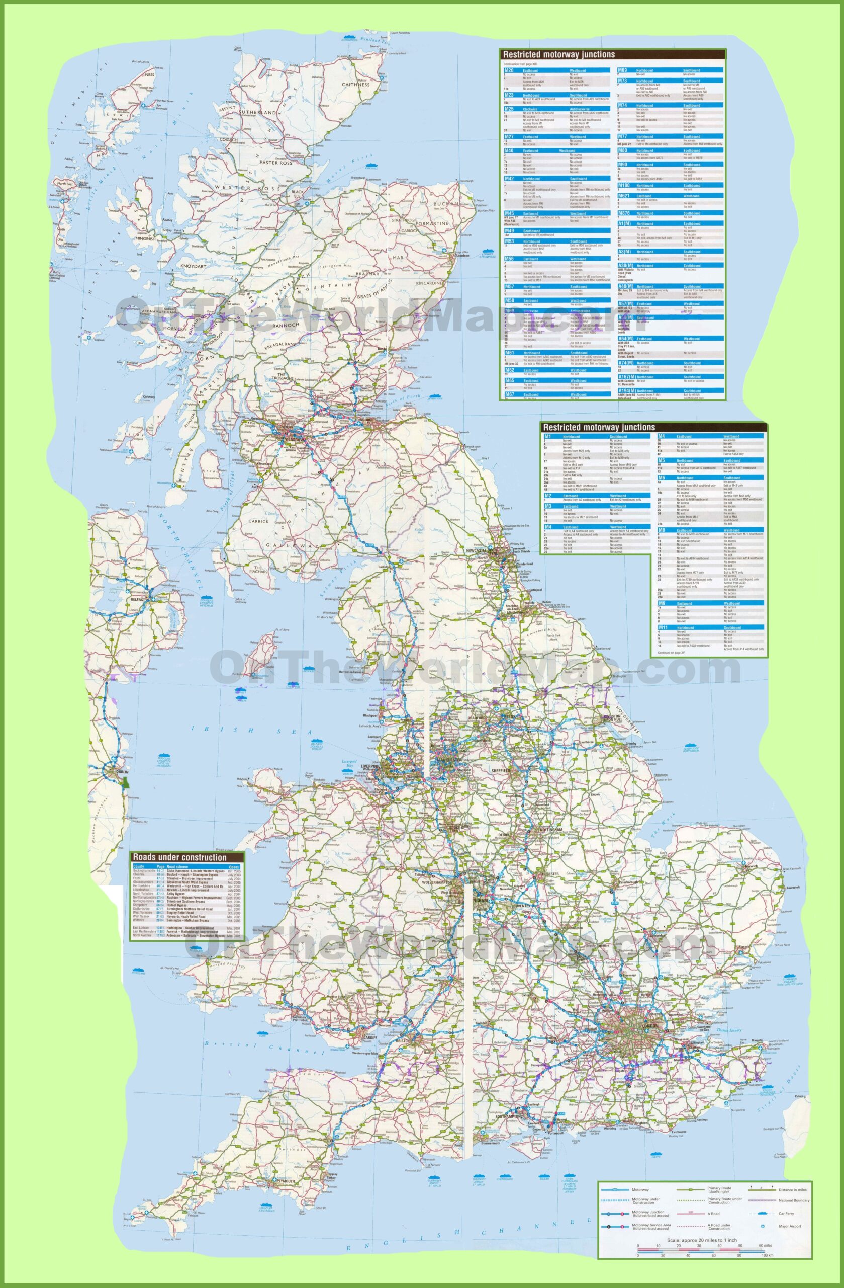 Large Detailed Road Map Of UK Ontheworldmap