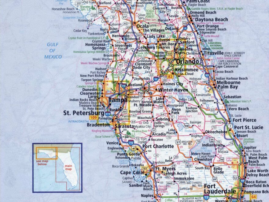 Large Detailed Roads And Highways Map Of Florida State With All Cities Florida State USA Maps Of The USA Maps Collection Of The United States Of America