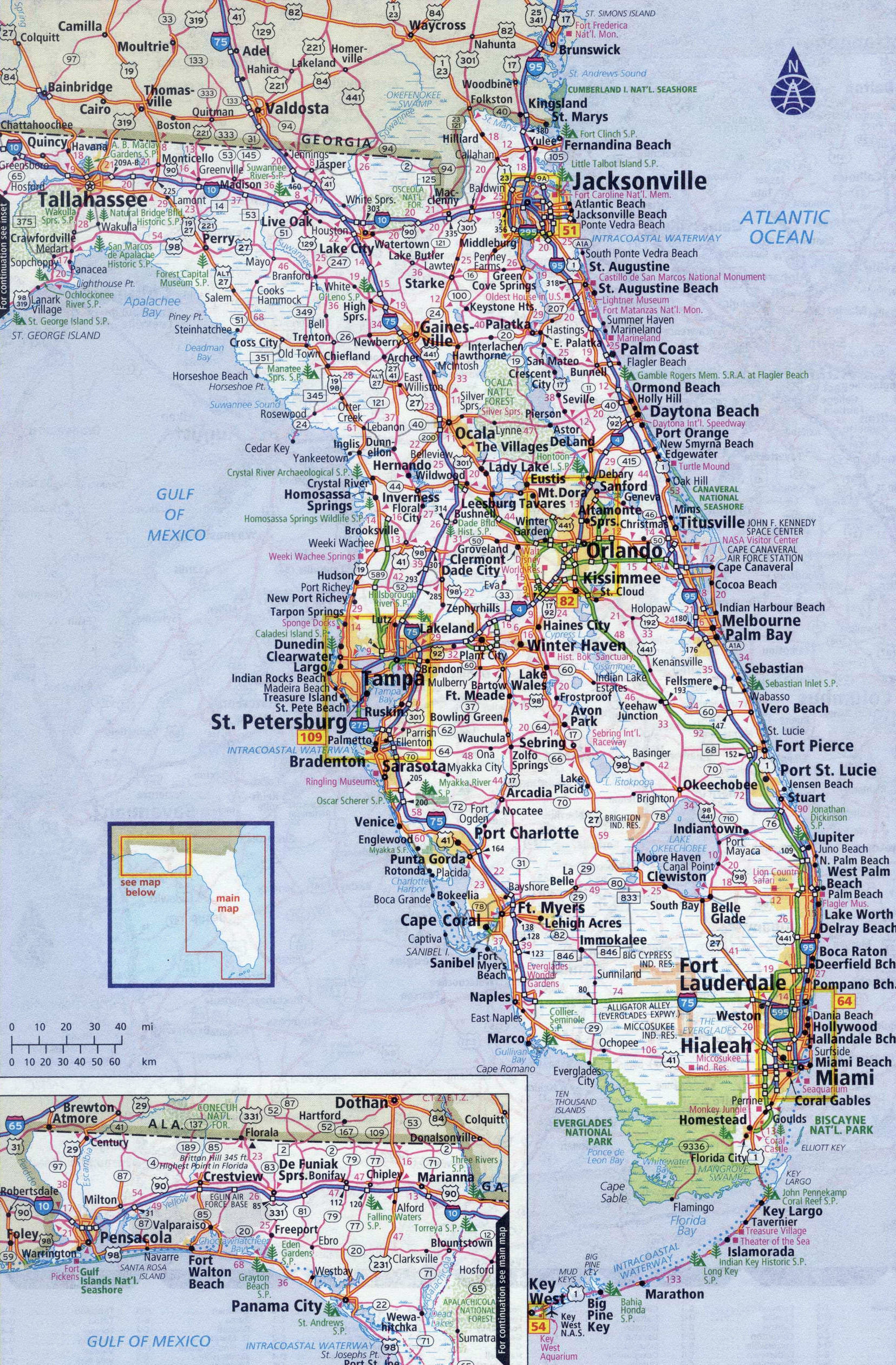 Florida Cities Map Printable