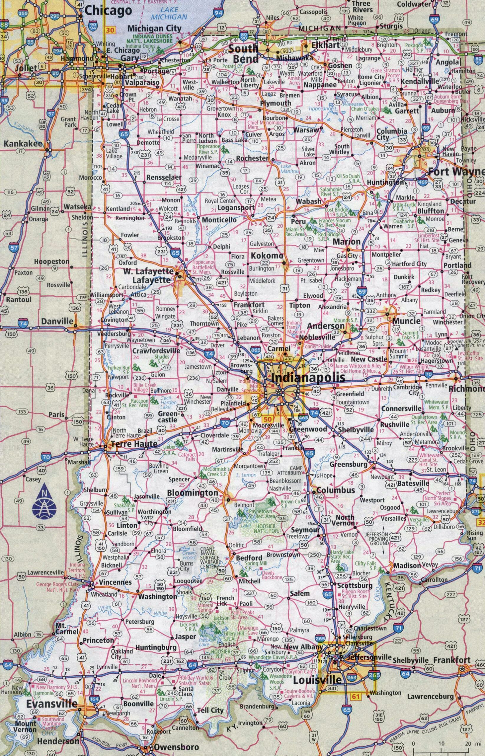 Indiana Road Map Printable