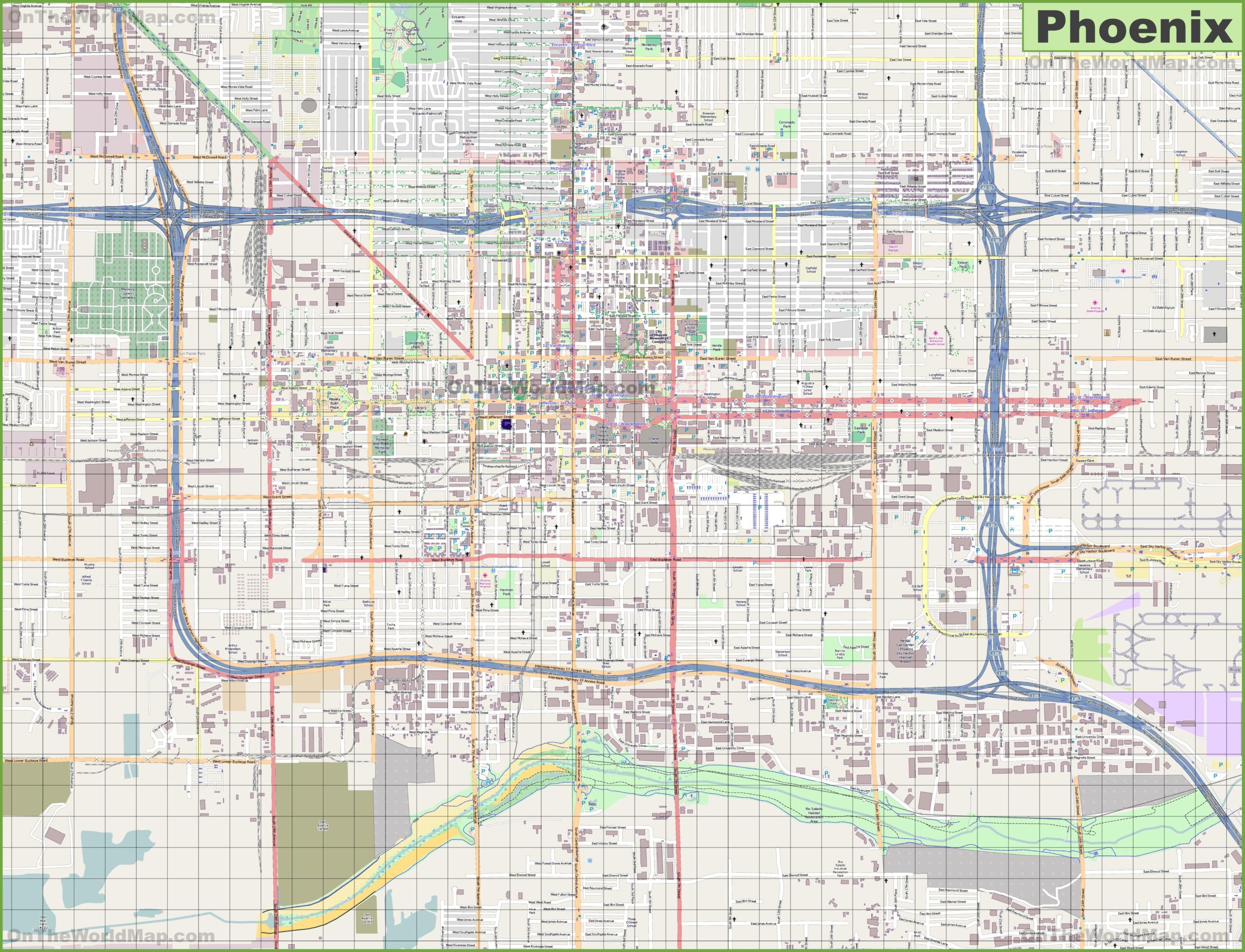 Printable Map Of Phoenx Az